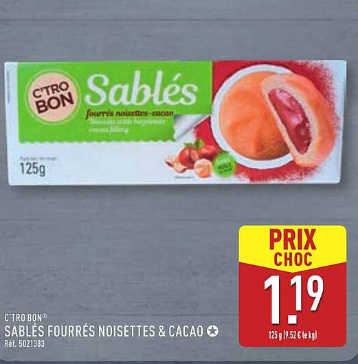 SABLÉS FOURRÉS NOISETTES & CACAO