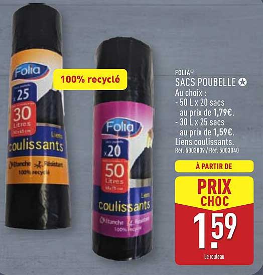 SACS POUBELLE FOLIA