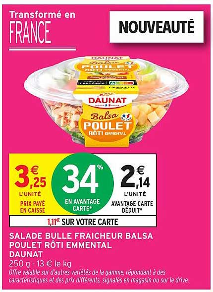 SALADES BULLE FRAICHEUR BALSA POULET RÔTI EMmental