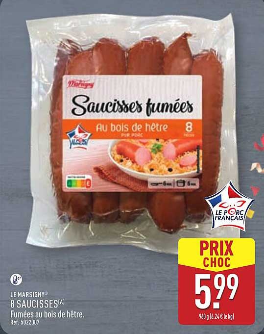 Saucisses fumées au bois de hêtre