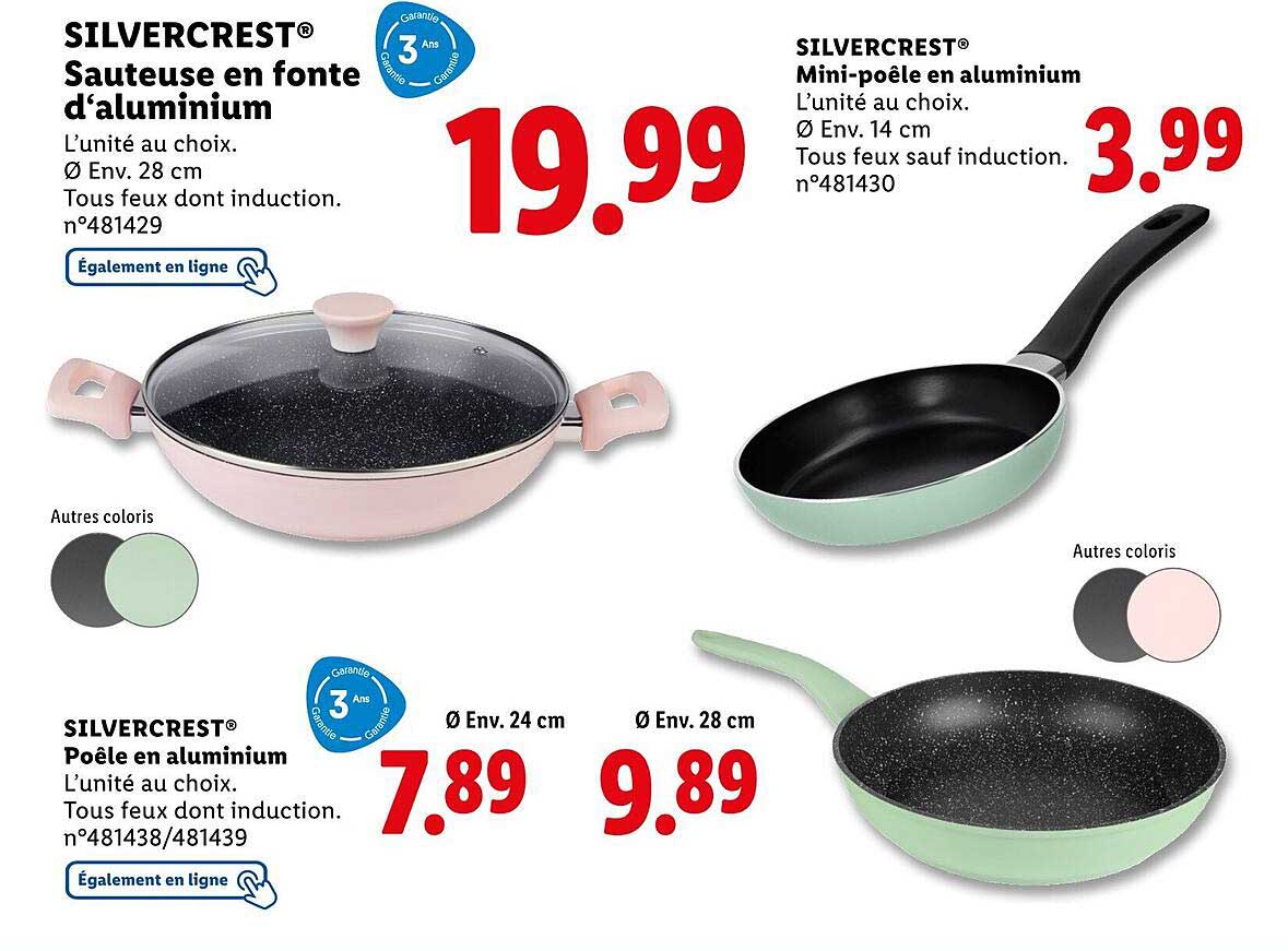 Sauteuse en fonte d'aluminium