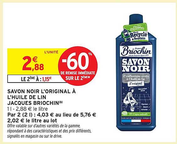 SAVON NOIR L'ORIGINAL À L'HUILE DE LIN JACQUES BRIOCHIN