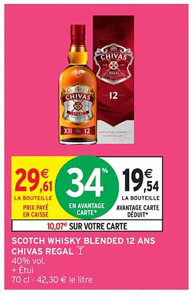 SCOTCH WHISKY BLENDED 12 ANS CHIVAS REGAL