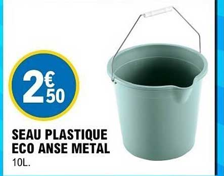 SEAU PLASTIQUE ECO ANSE METAL 10L