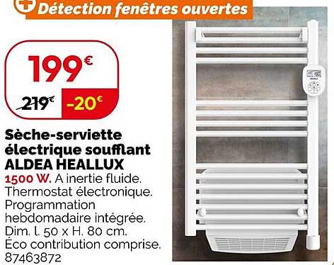 Sèche-serviette électrique soufflant ALDEA HEALLUX