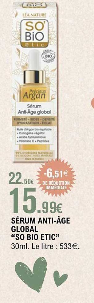 SÉRUM ANTI-ÂGE GLOBAL "SO BIO ETIC"