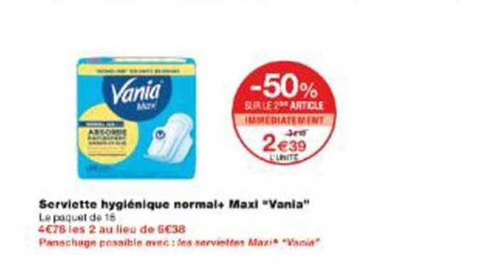 Serviette hygiénique normal+ Maxi "Vania"