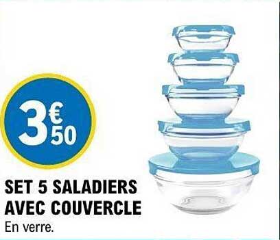 SET 5 SALADIERS AVEC COUVERCLE