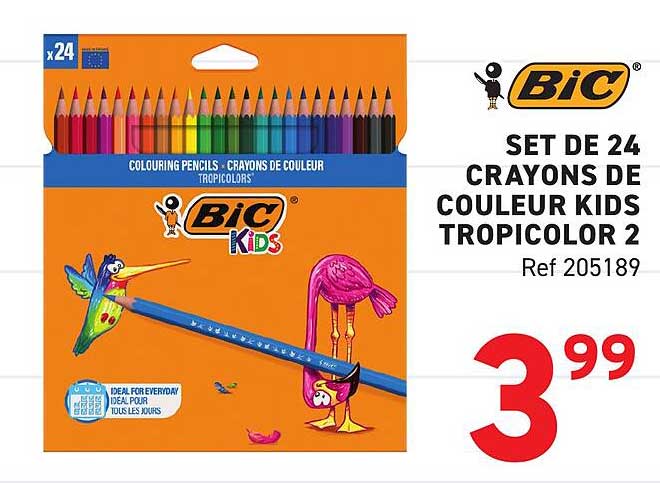 SET DE 24 CRAYONS DE COULEUR KIDS TROPICOLOR 2