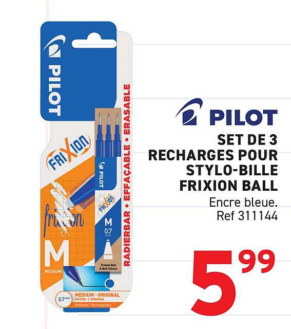 SET DE 3 RECHARGES POUR STYLO-BILLE FRIXION BALL