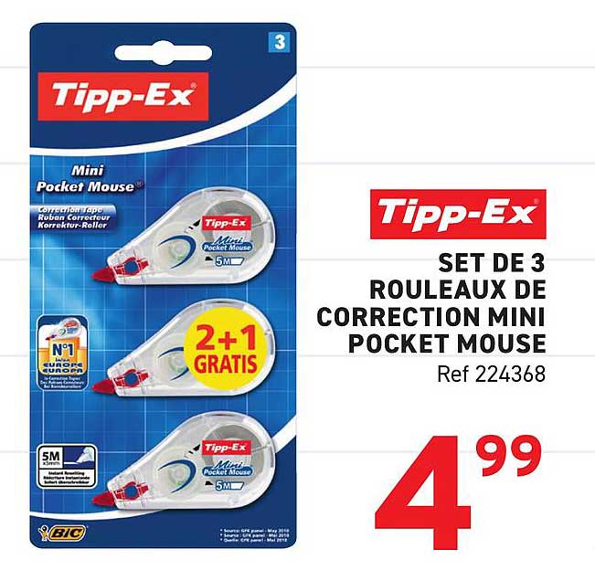 SET DE 3 ROUEAUX DE CORRECTION MINI POCKET MOUSE