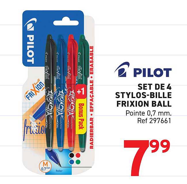 SET DE 4 STYLOS-BILLE FRIXION BALL
