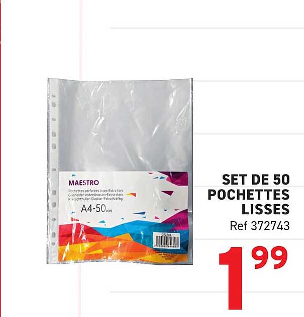 SET DE 50 POCHETTES LISSES