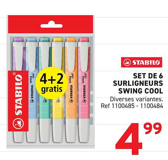 SET DE 6 SURLIGNEURS SWING COOL
