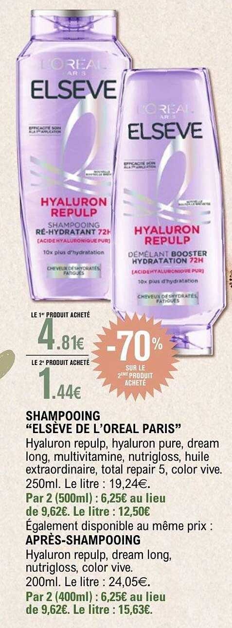 SHAMPOOING "ELSEVE DE L’OREAL PARIS"