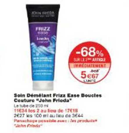Soin Démêlant Frizz Ease Boucles Couture "John Frieda"