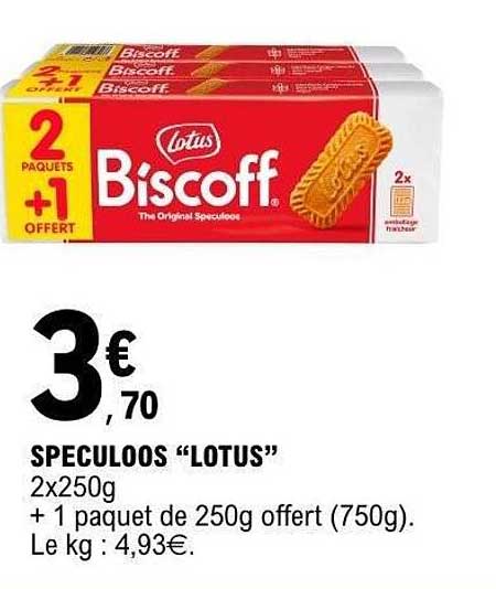 SPECULOOS "LOTUS" 2x250g + 1 paquet de 250g offert (750g)