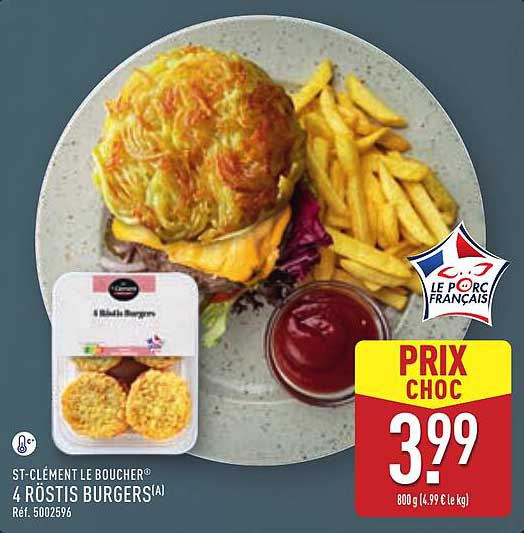 ST-CLÉMENT LE BOUCHER® 4 RÖSTIS BURGERS