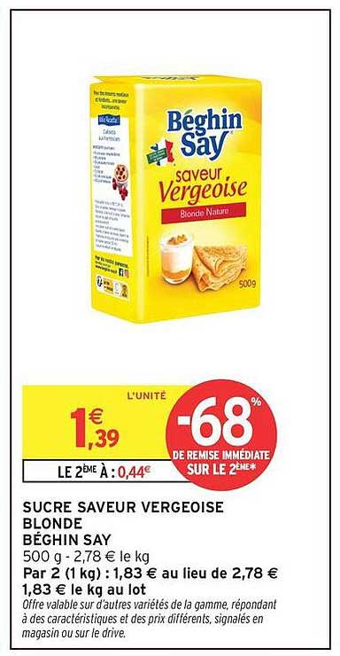 SUCRE SAVEUR VERGEOISE BLONDE BEGHIN SAY