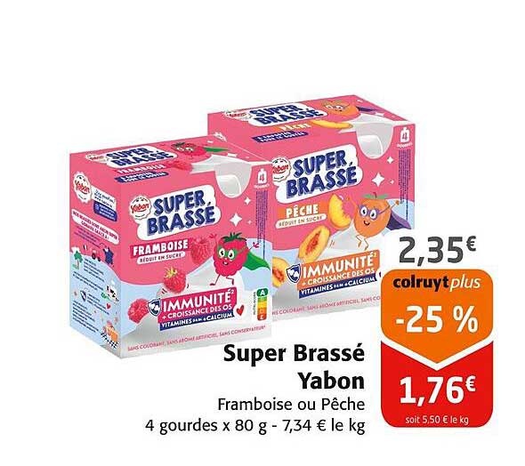 Super Brassé Yabon Framboise ou Pêche