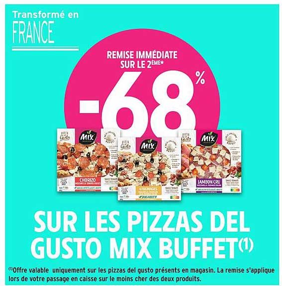 SUR LES PIZZAS DEL GUSTO MIX BUFFET