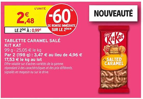 TABLETTE CARAMEL SALÉ KIT KAT