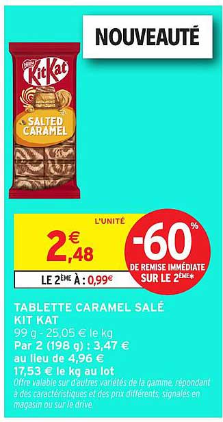 TABLETTE CARAMEL SALÉ KIT KAT