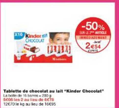Tablette de chocolat au lait "Kinder Chocolat"