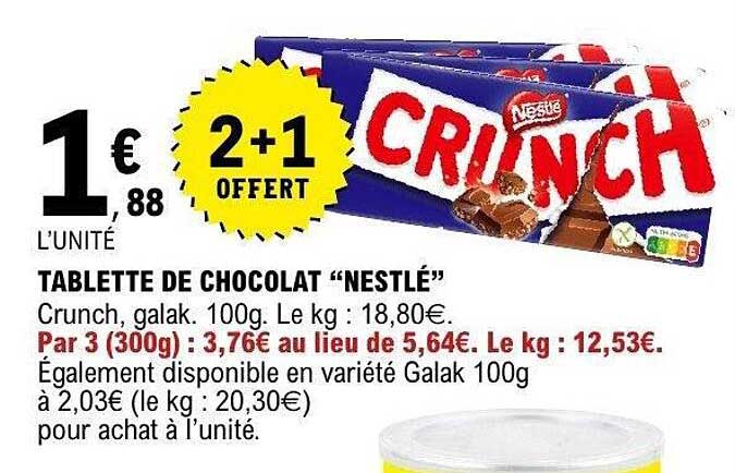 TABLETTE DE CHOCOLAT “NESTLÉ”