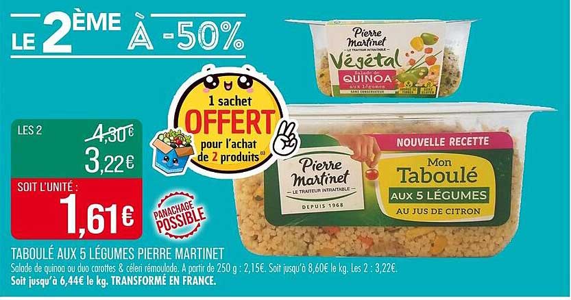 TABOULÉ AUX 5 LÉGUMES PIERRE MARTINET