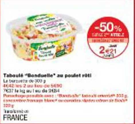 Taboulé "Bendulle" au poulet rôti