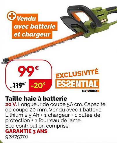 Taille haie à batterie