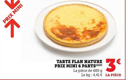 TARTE FLAN NATURE PRIX MINI 6 PARTS