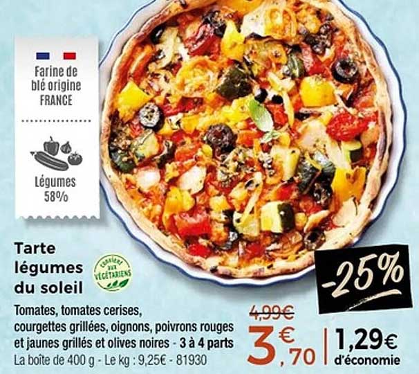 Tarte légumes du soleil