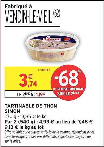 TARTINABLE DE THON SIMON