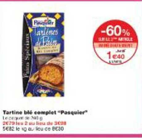 Tartine blé complet "Pasquier"