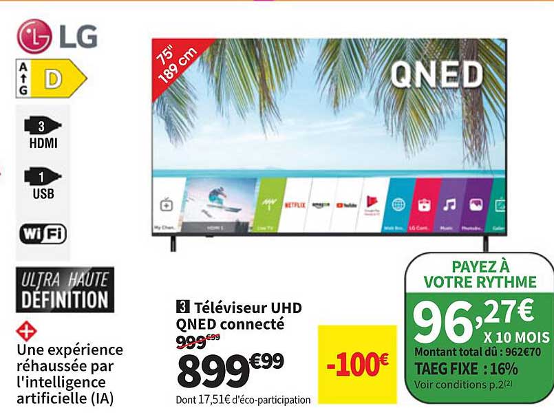 Téléviseur UHD QNED connecté