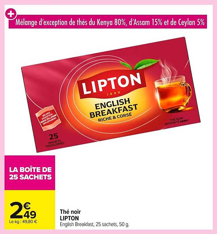 Thé noir LIPTON - English Breakfast