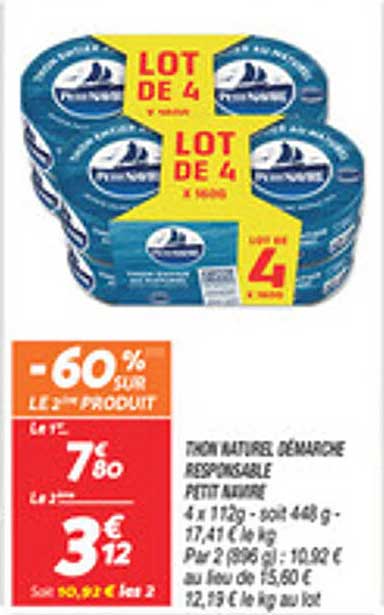THON NATUREL DÉMARCHE RESPONSABLE PETIT NATURE LOT DE 4