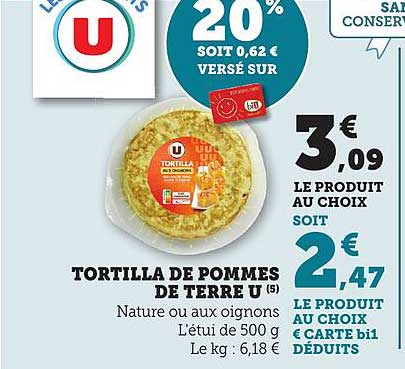 TORTILLA DE POMMES DE TERRE U
