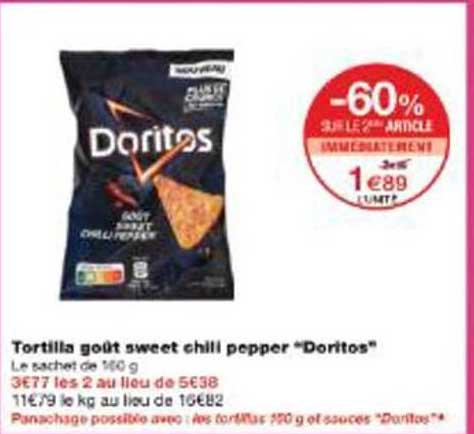 Tortilla goût sweet chilli pepper "Doritos"