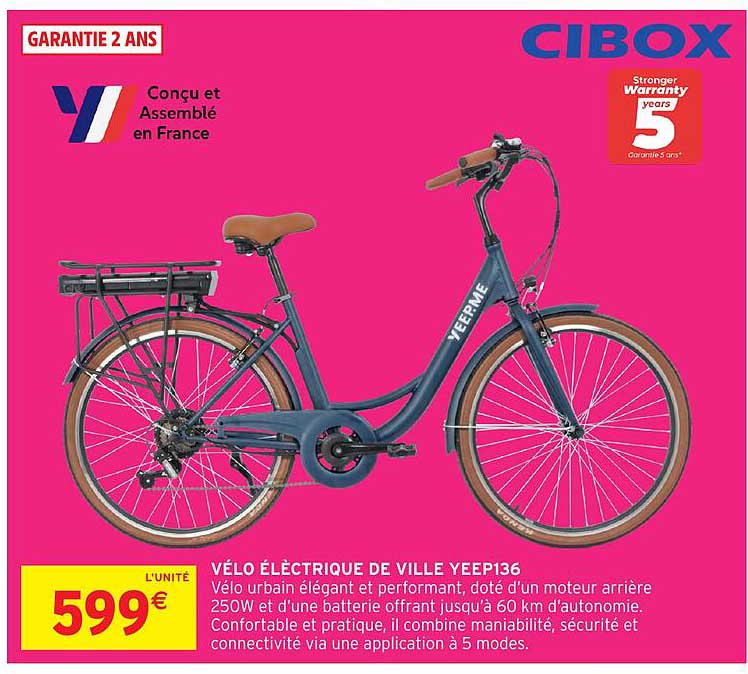VÉLO ÉLECTRIQUE DE VILLE YEEP136