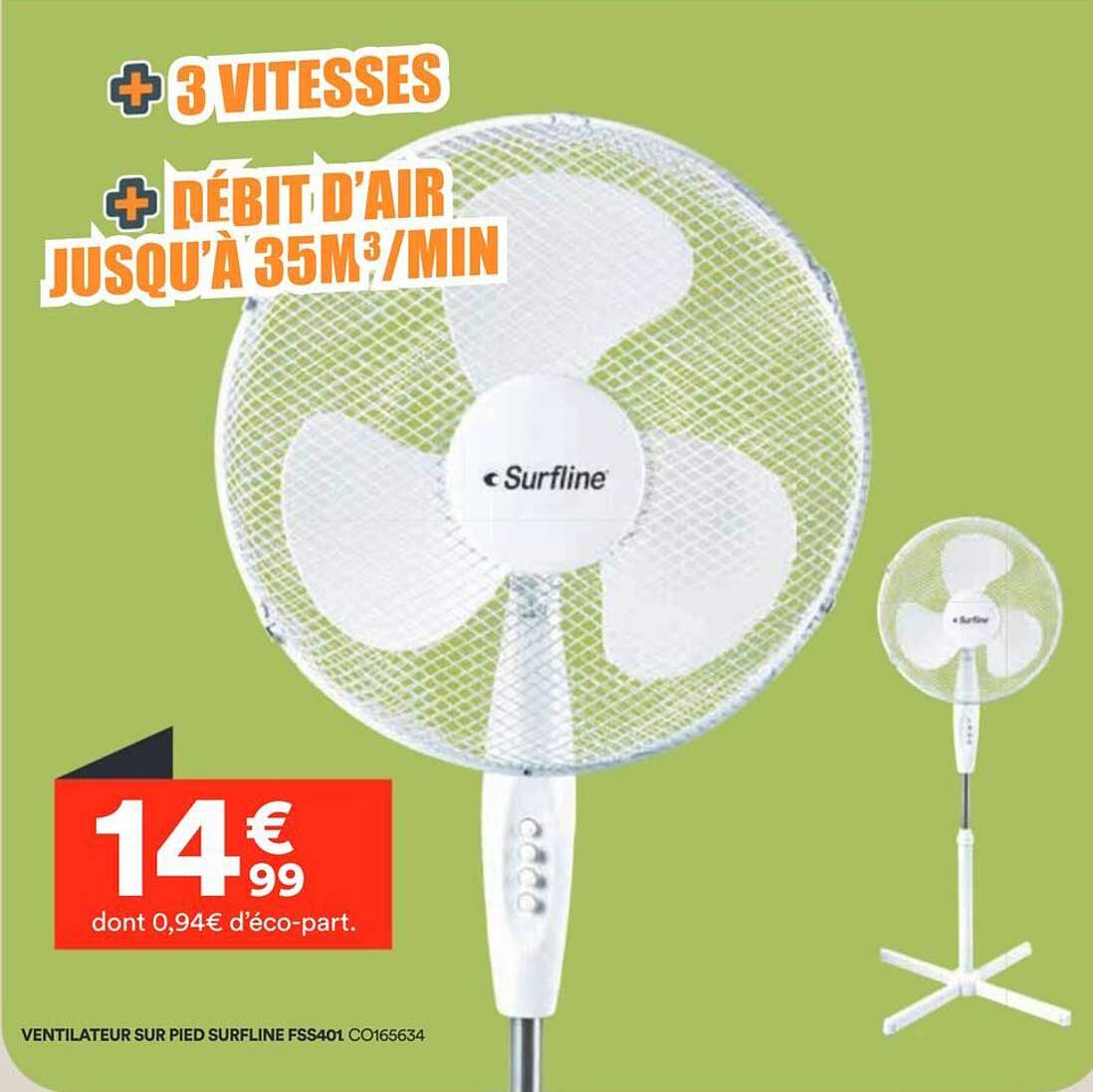 VENTILATEUR SUR PIED SURFLINE FSS401