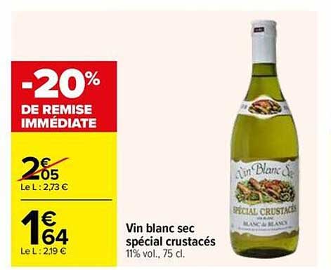 Vin blanc sec spécial crustacés