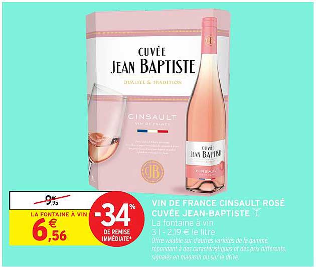 VIN DE FRANCE CINSAULT ROSÉ CUVÉE JEAN-BAPTISTE