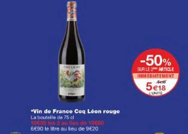 Vin de France Coq Léon rouge