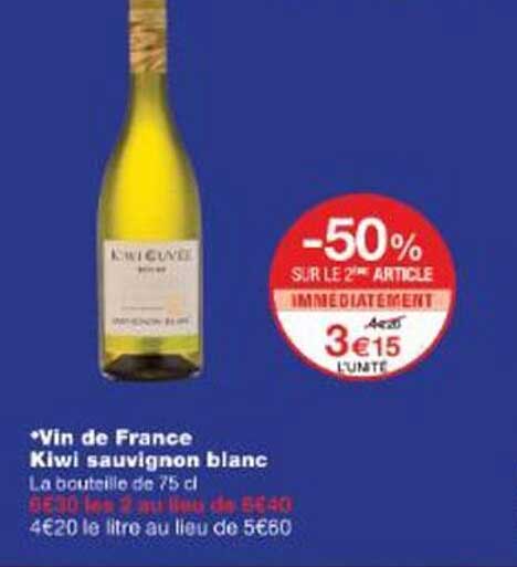 Vin de France Kiwi sauvignon blanc