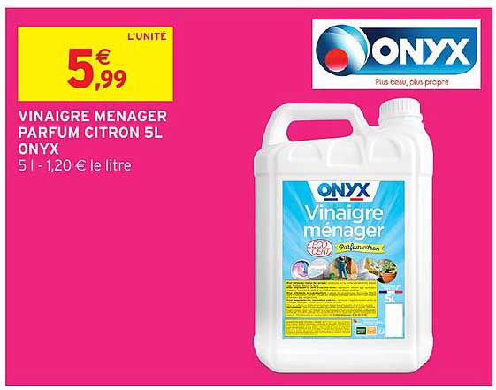 VINAIGRE MENAGER PARFUM CITRON 5L ONYX