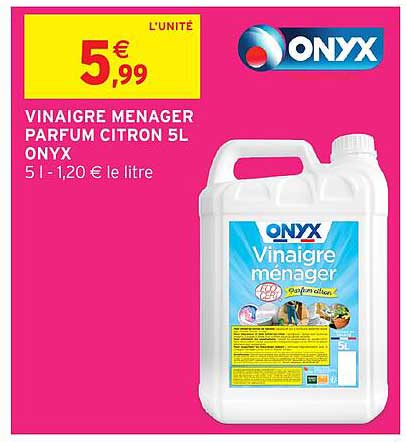VINAIGRE MENAGER PARFUM CITRON 5L ONYX