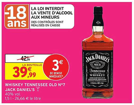 WHISKEY TENNESSEE OLD N°7 JACK DANIEL'S